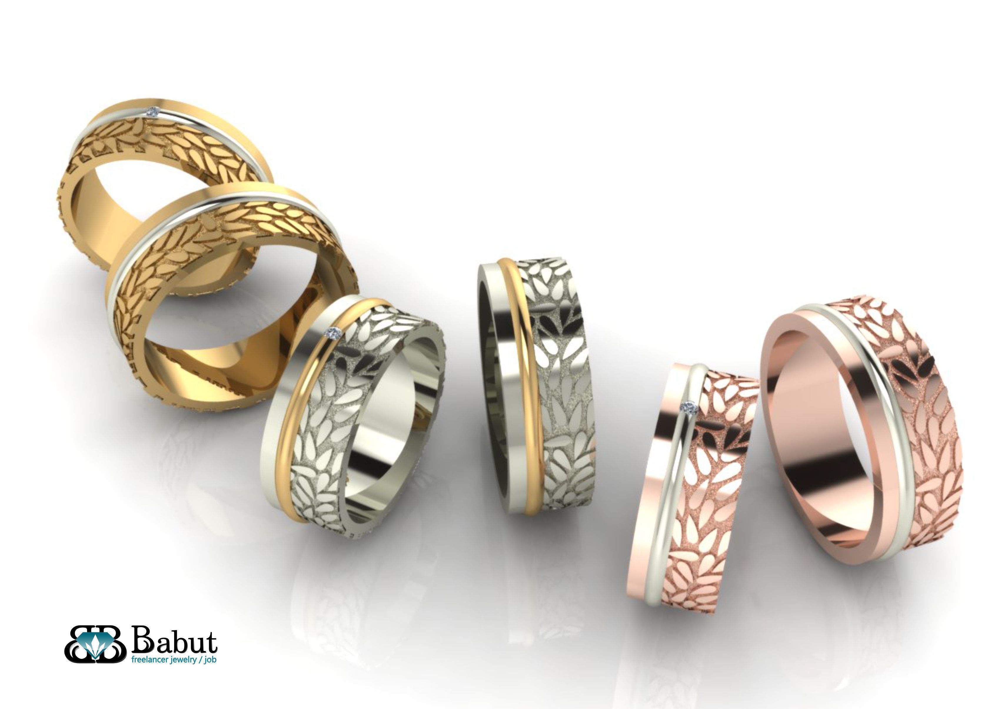 rings wedding 3D print model_2