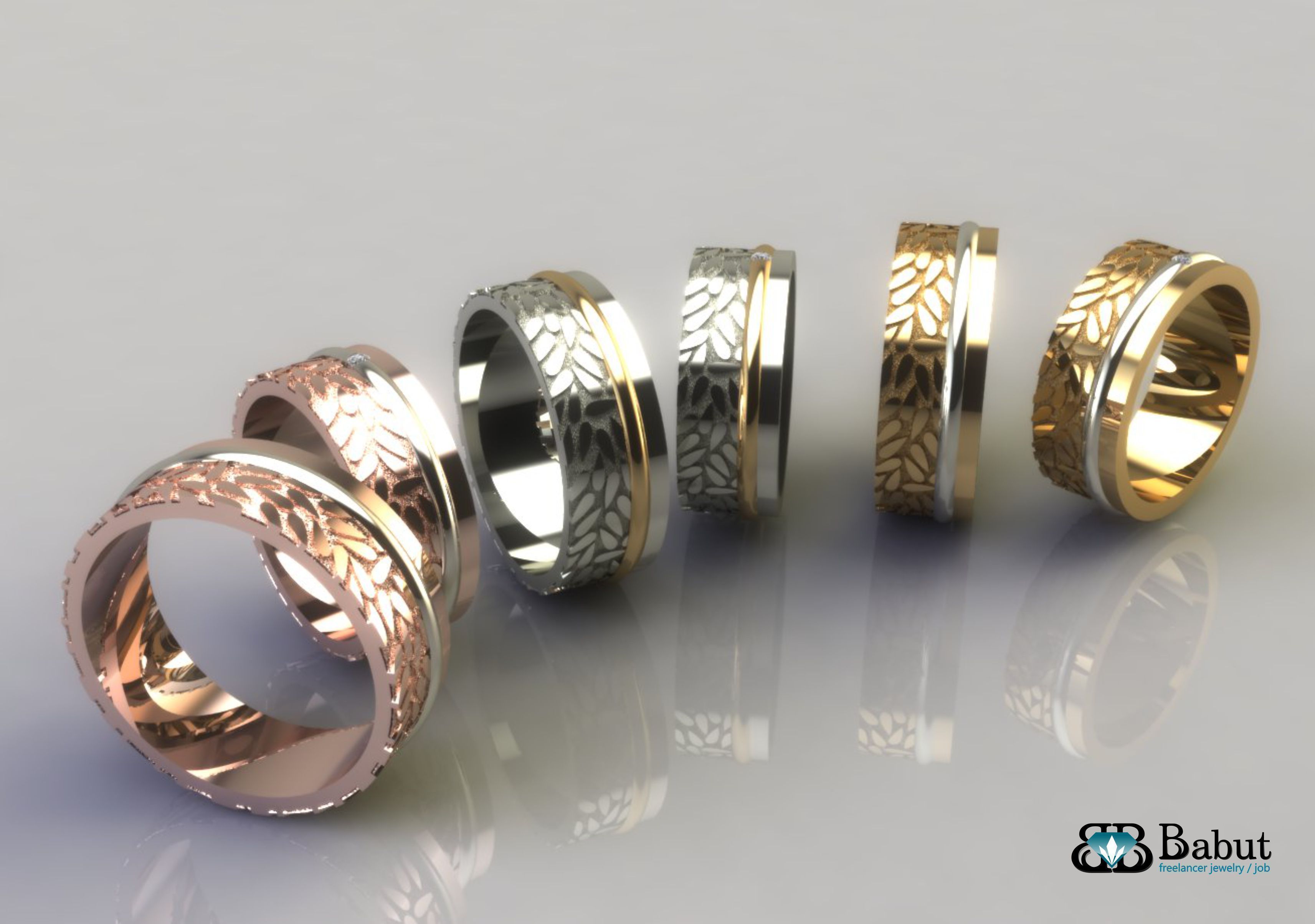 rings wedding 3D print model_10