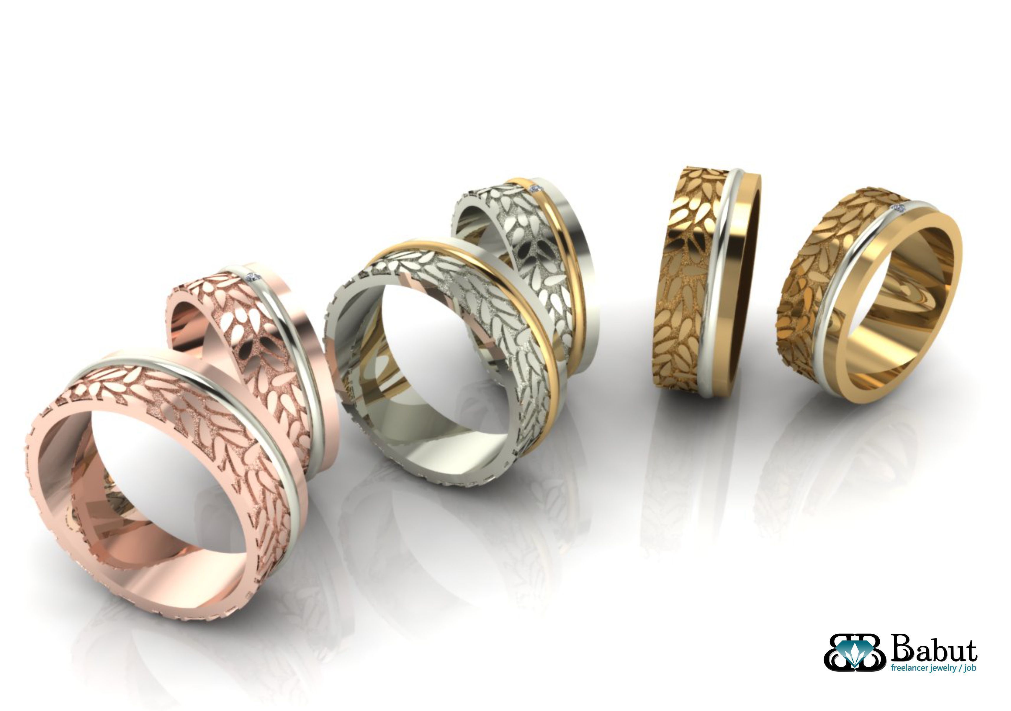 rings wedding 3D print model_4