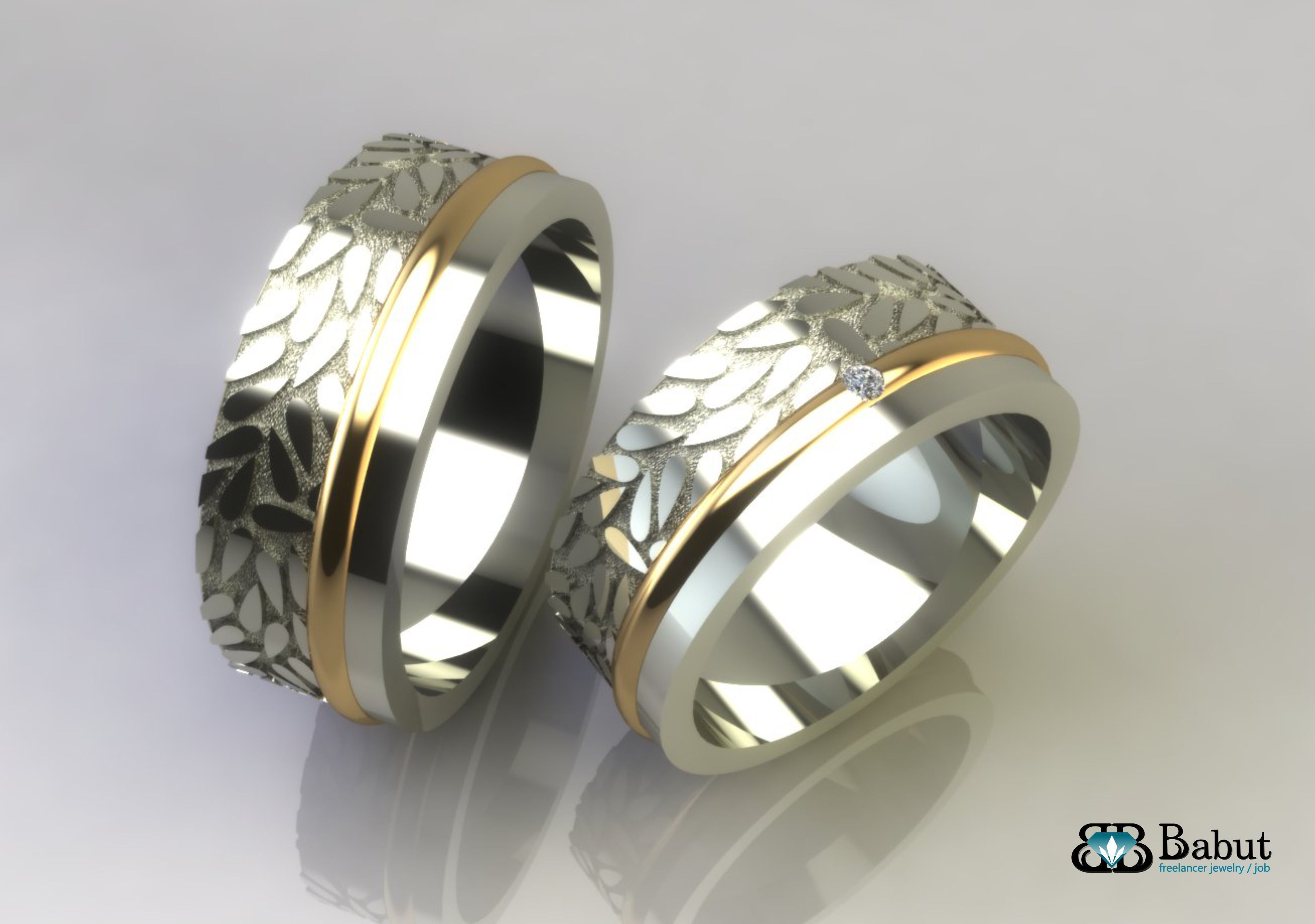 rings wedding 3D print model_1