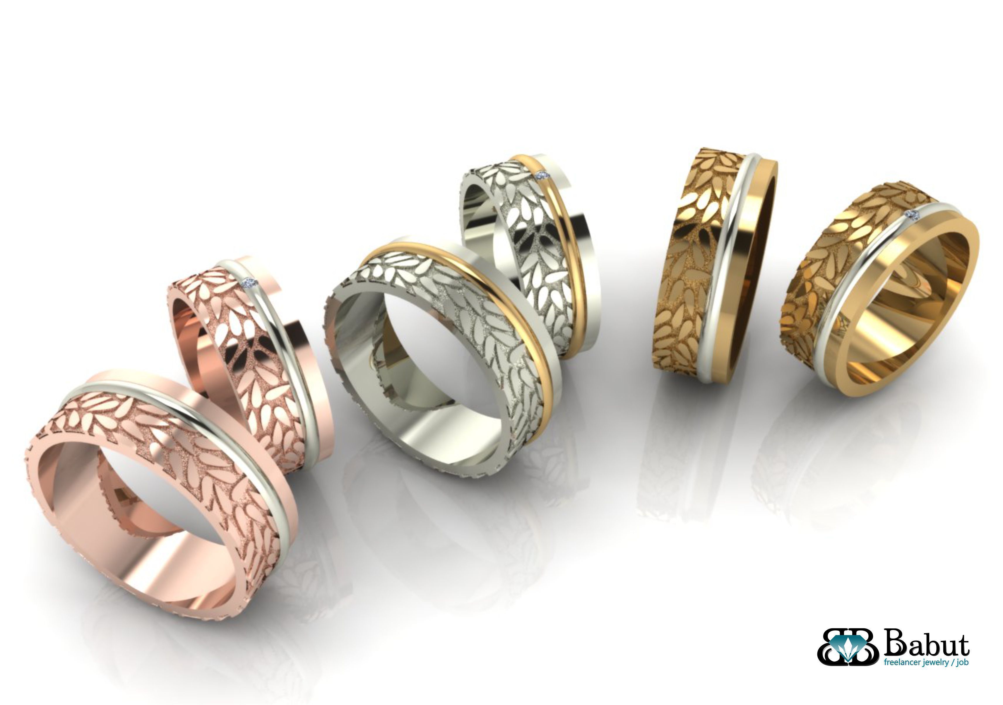rings wedding 3D print model_9