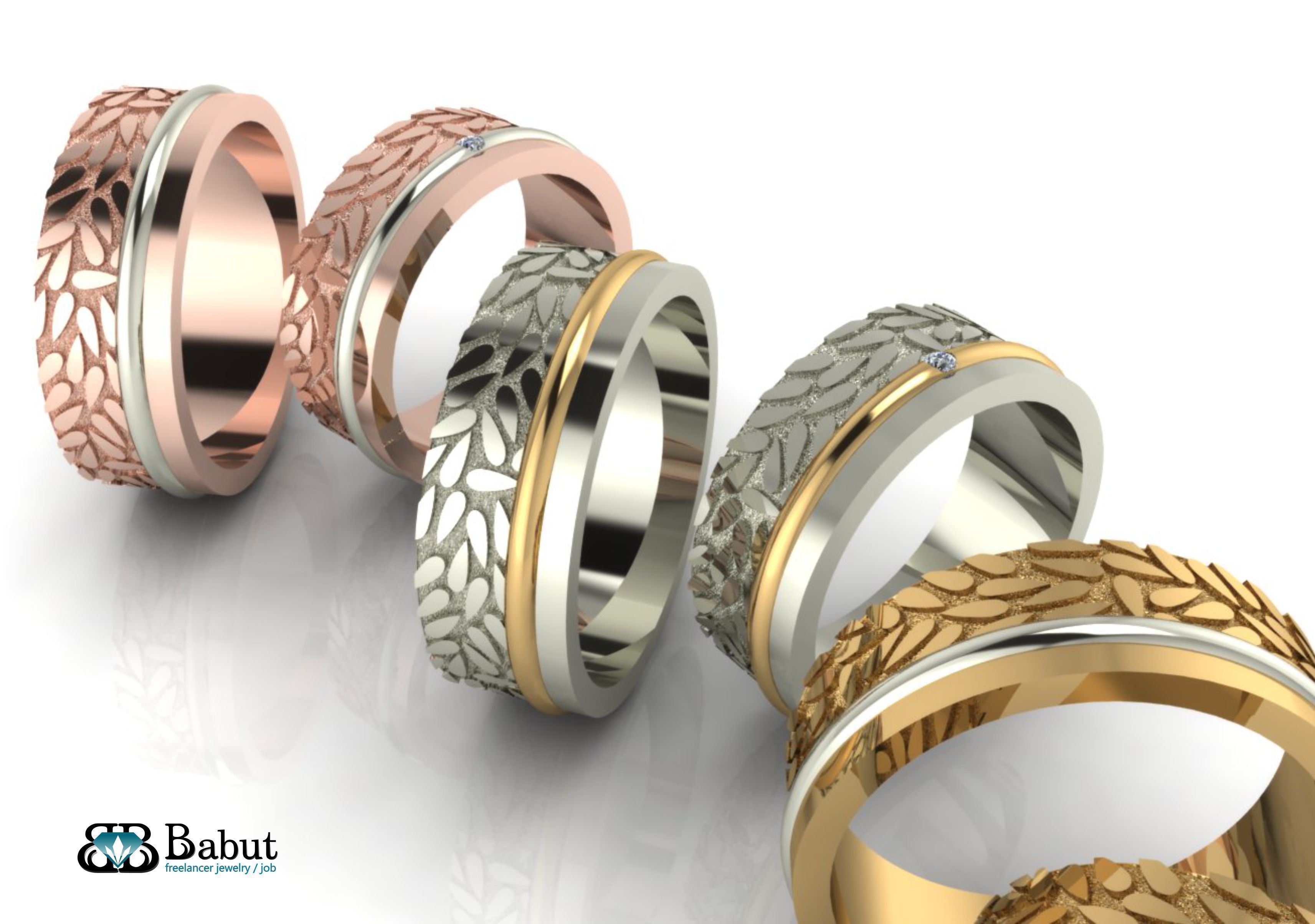 rings wedding 3D print model_11