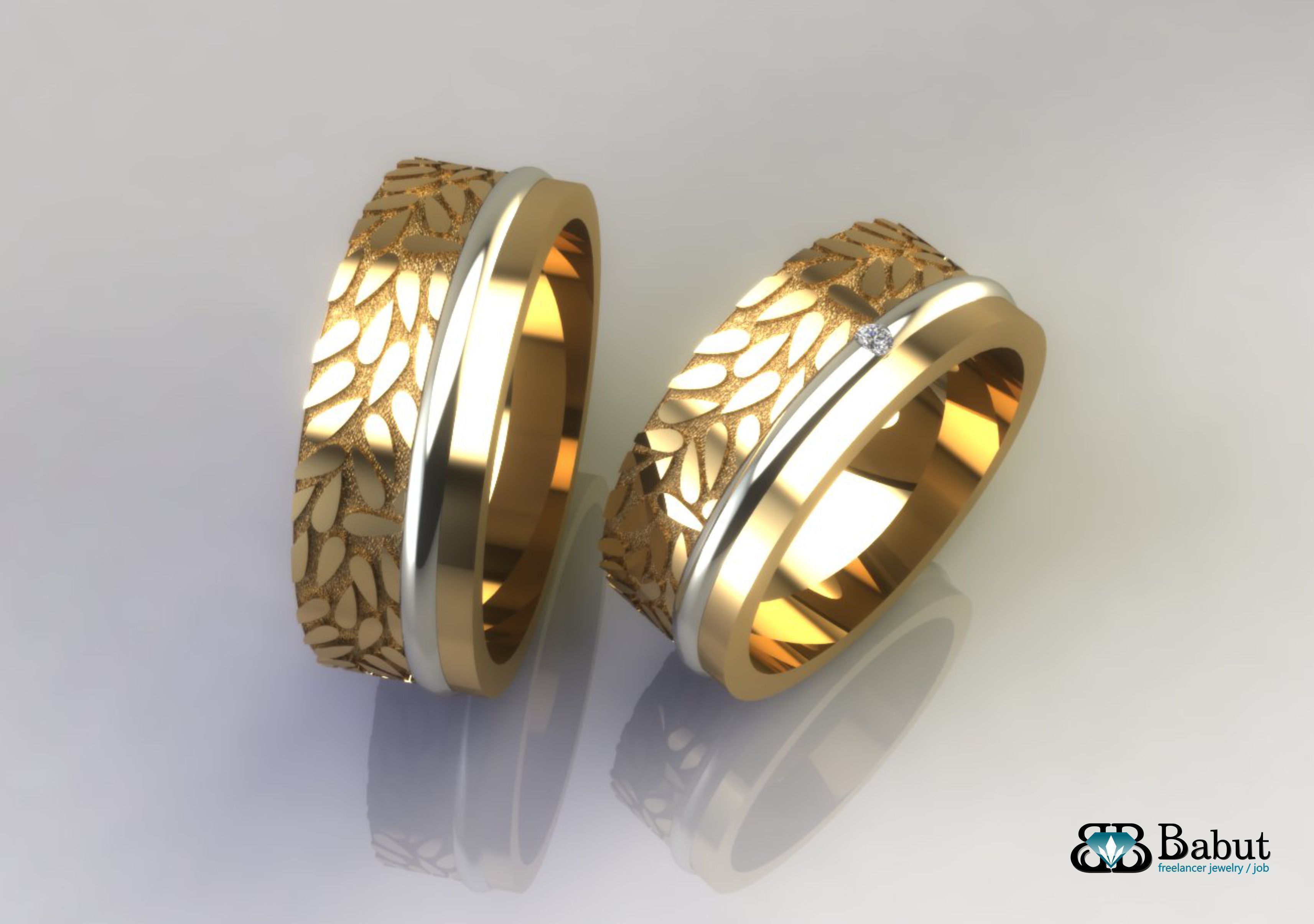 rings wedding 3D print model_7