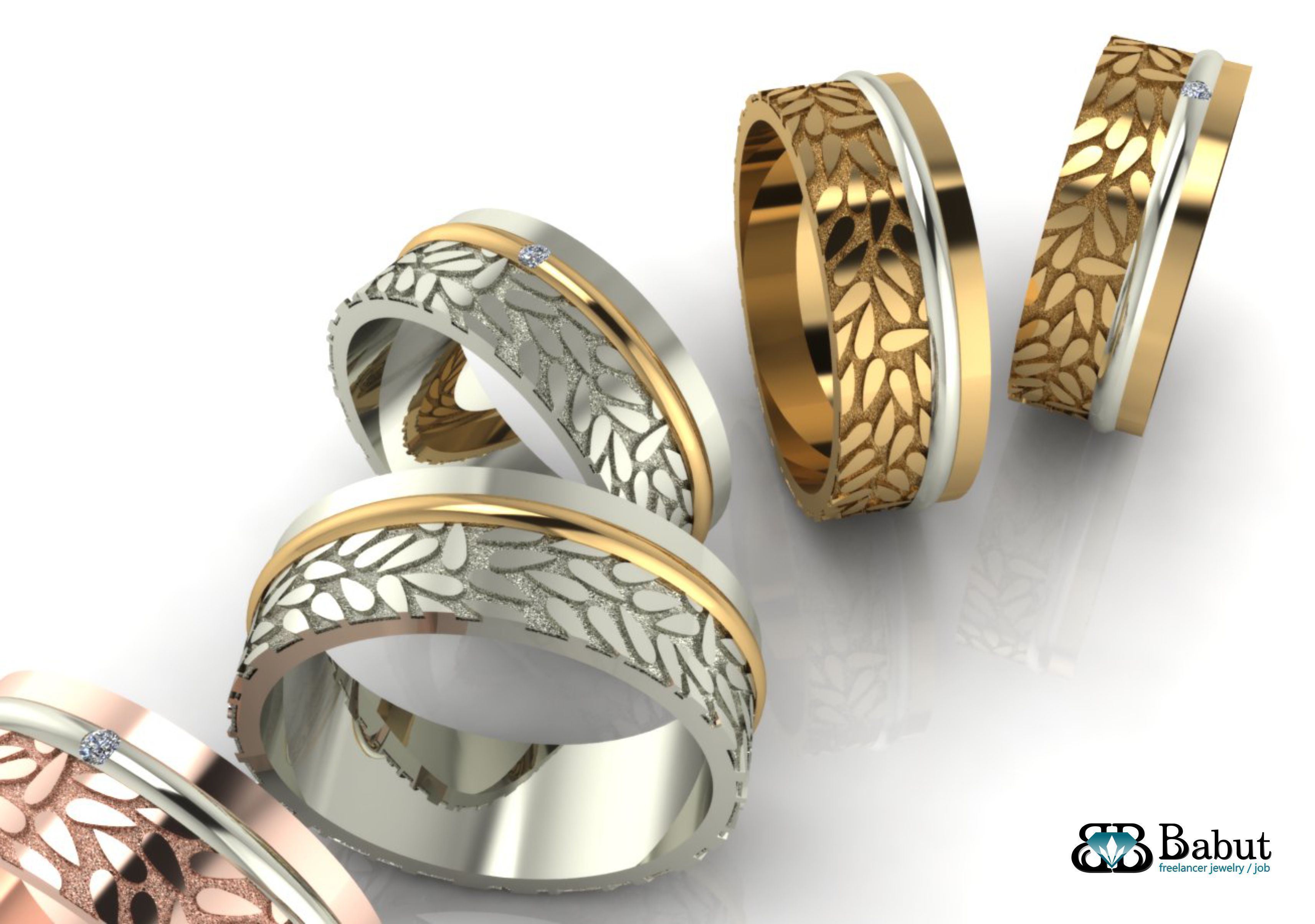 rings wedding 3D print model_3