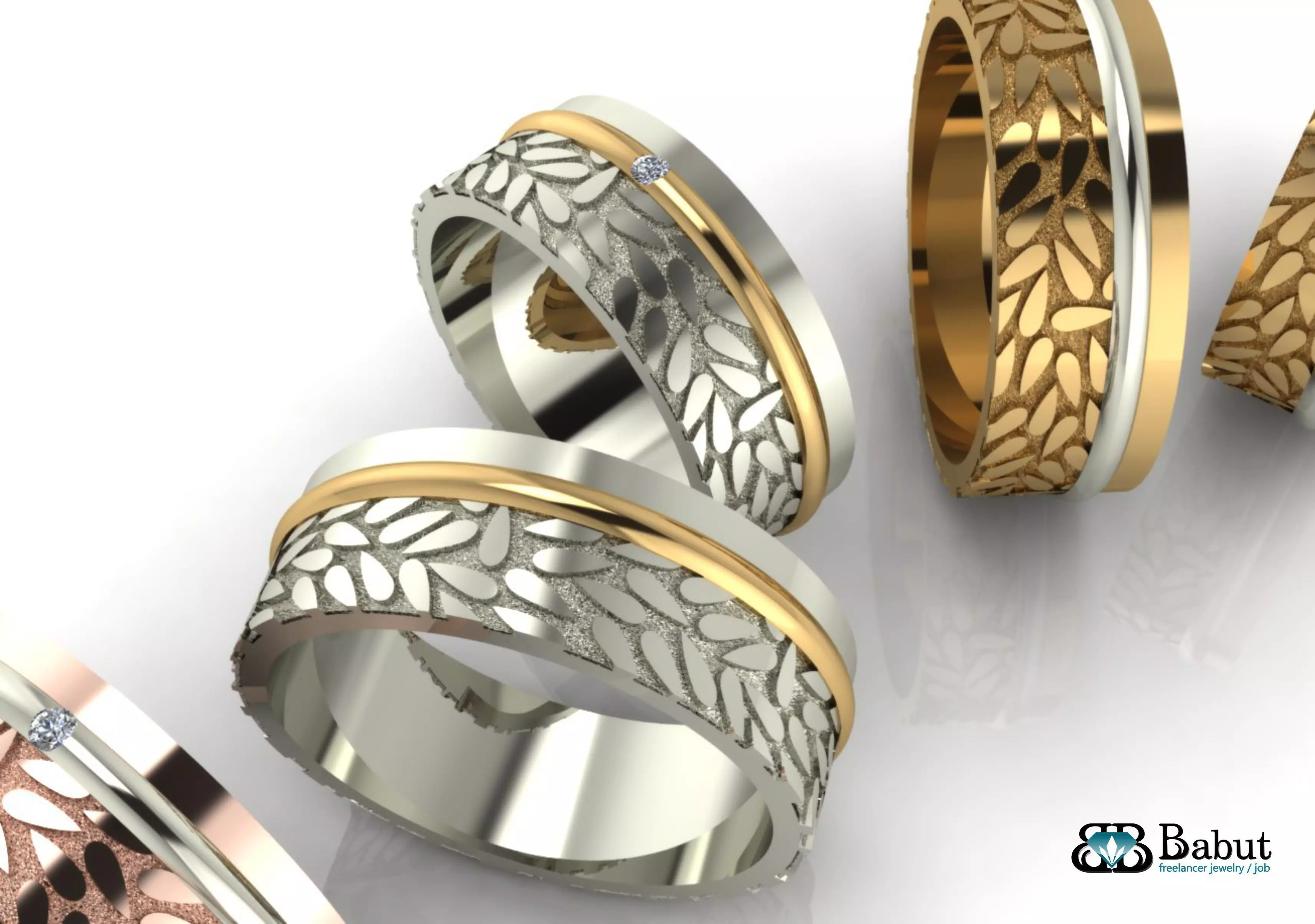 rings wedding 3D print model_0