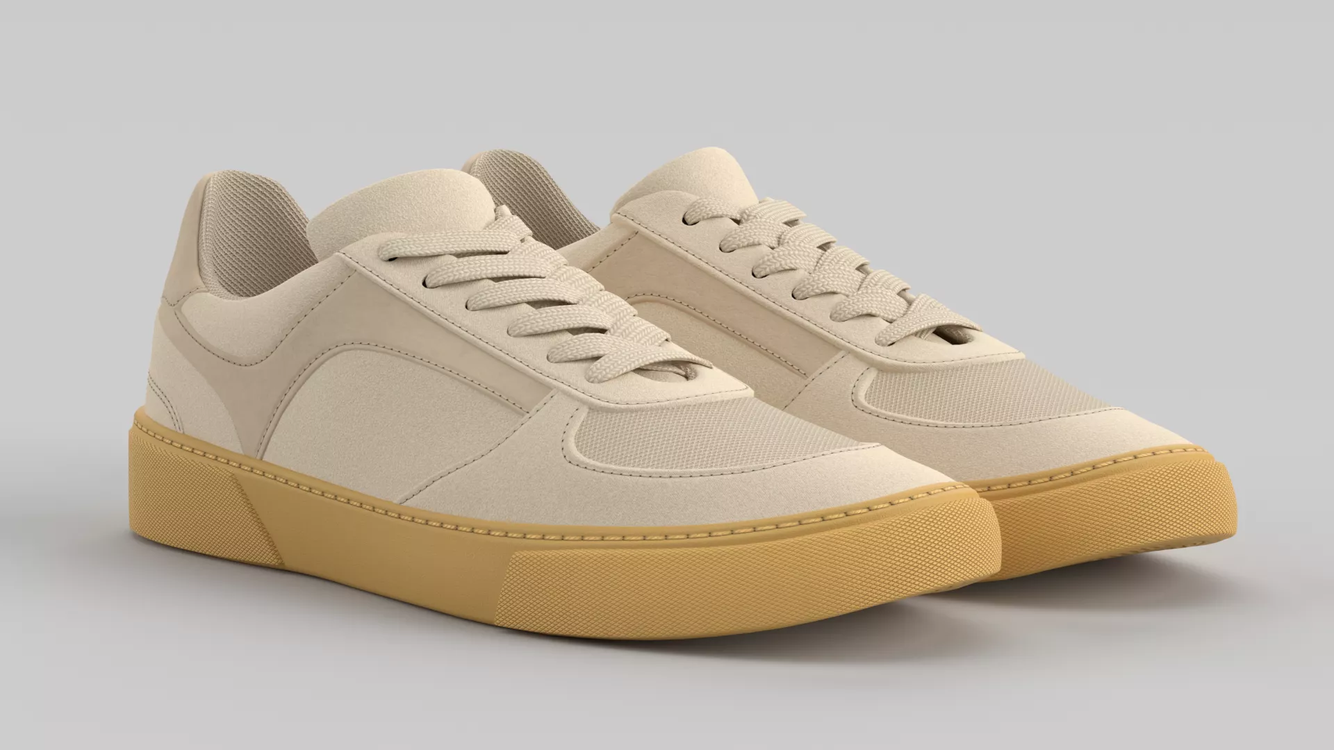 Crawler Beige Shoe Sneaker Low-poly 3D model