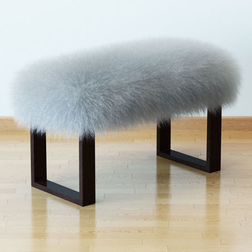 Mognolian lamb bench wood legs 3D model