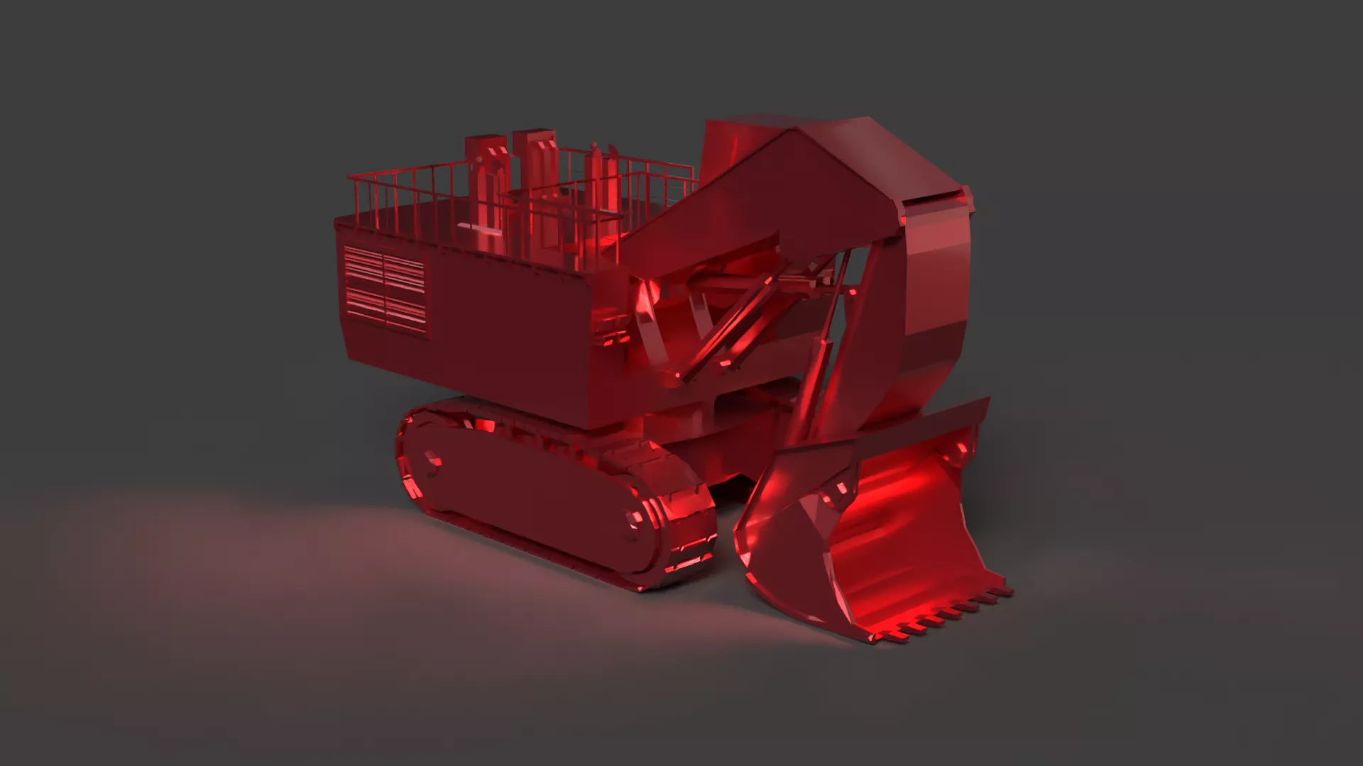 Chinese Excavator 3D Model Construction Heavy Machinery Low-poly 3D model