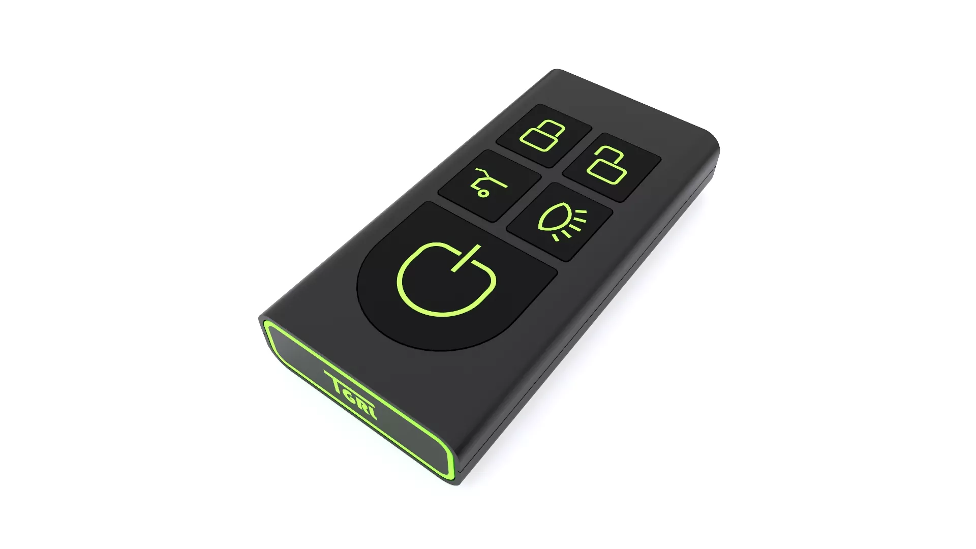 CAR KEY BLACK GREEN Low-poly 3D model