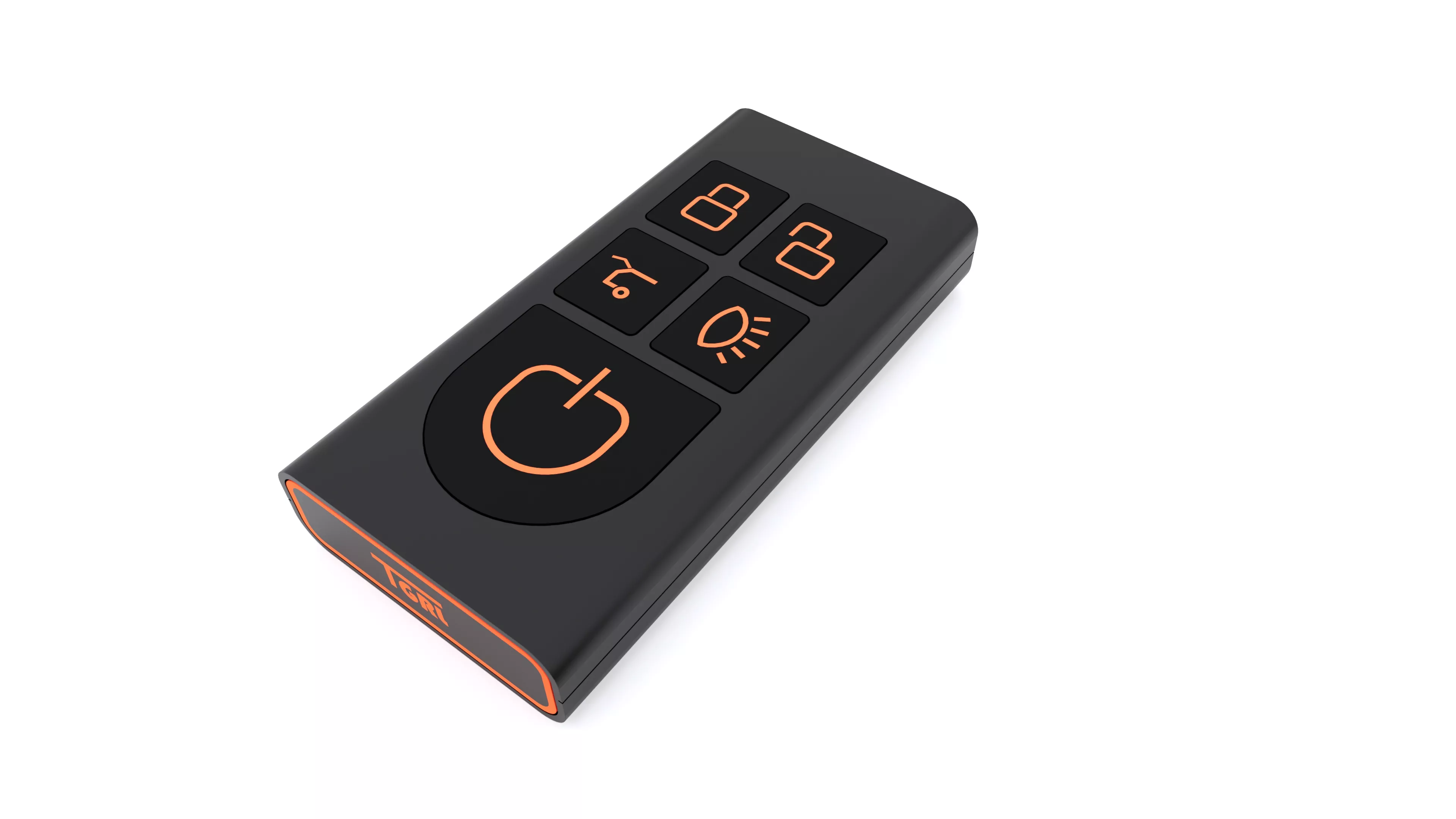 CAR KEY BLACK-ORANGE Low-poly 3D model