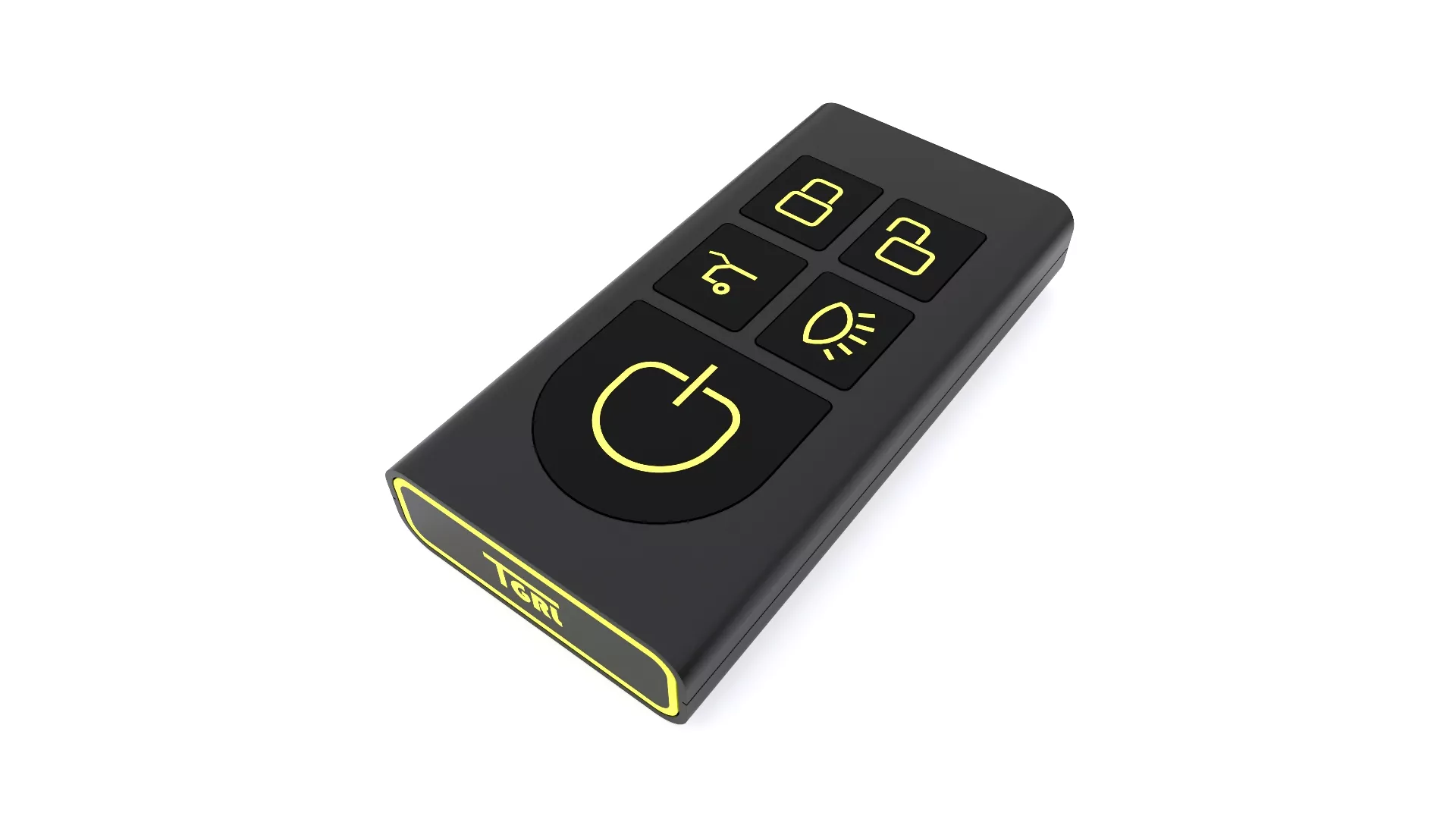 CAR KEY BLACK-YELLOW Low-poly 3D model