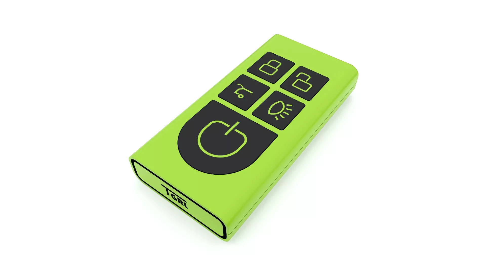 CAR KEY GREEN-BLACK Low-poly 3D model