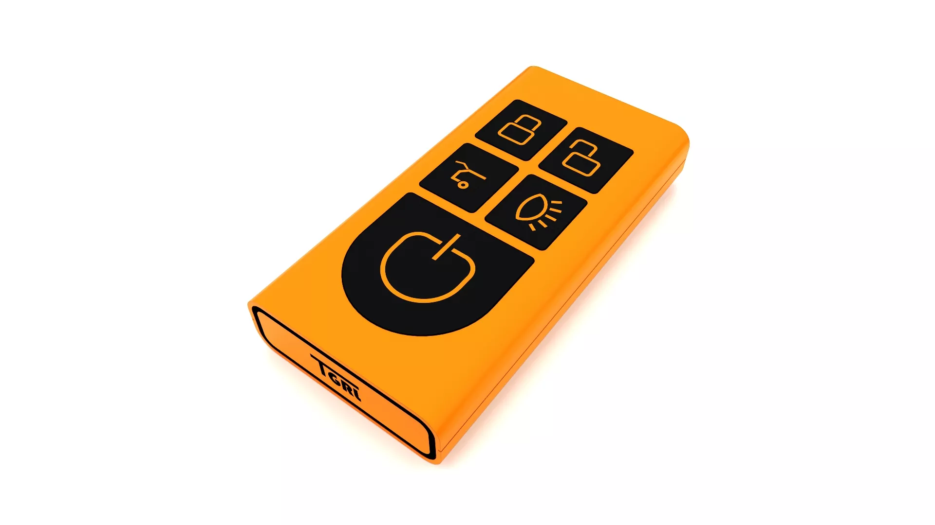 CAR KEY ORANGE-BLACK Low-poly 3D model