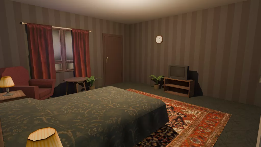 Retro Motel Room - PSX Style Low-poly 3D model