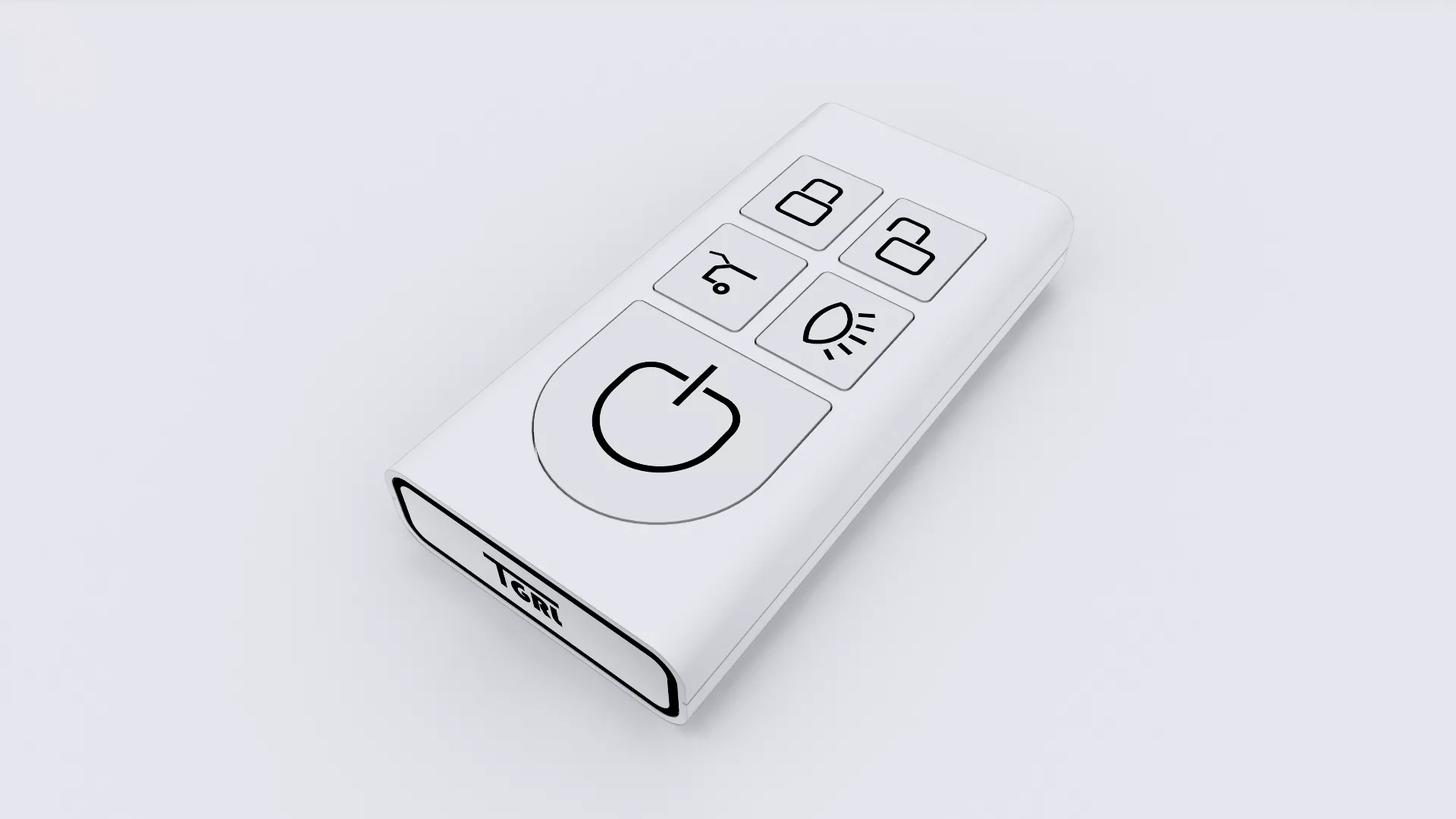 CAR KEY WHITE-BLACK Low-poly 3D model