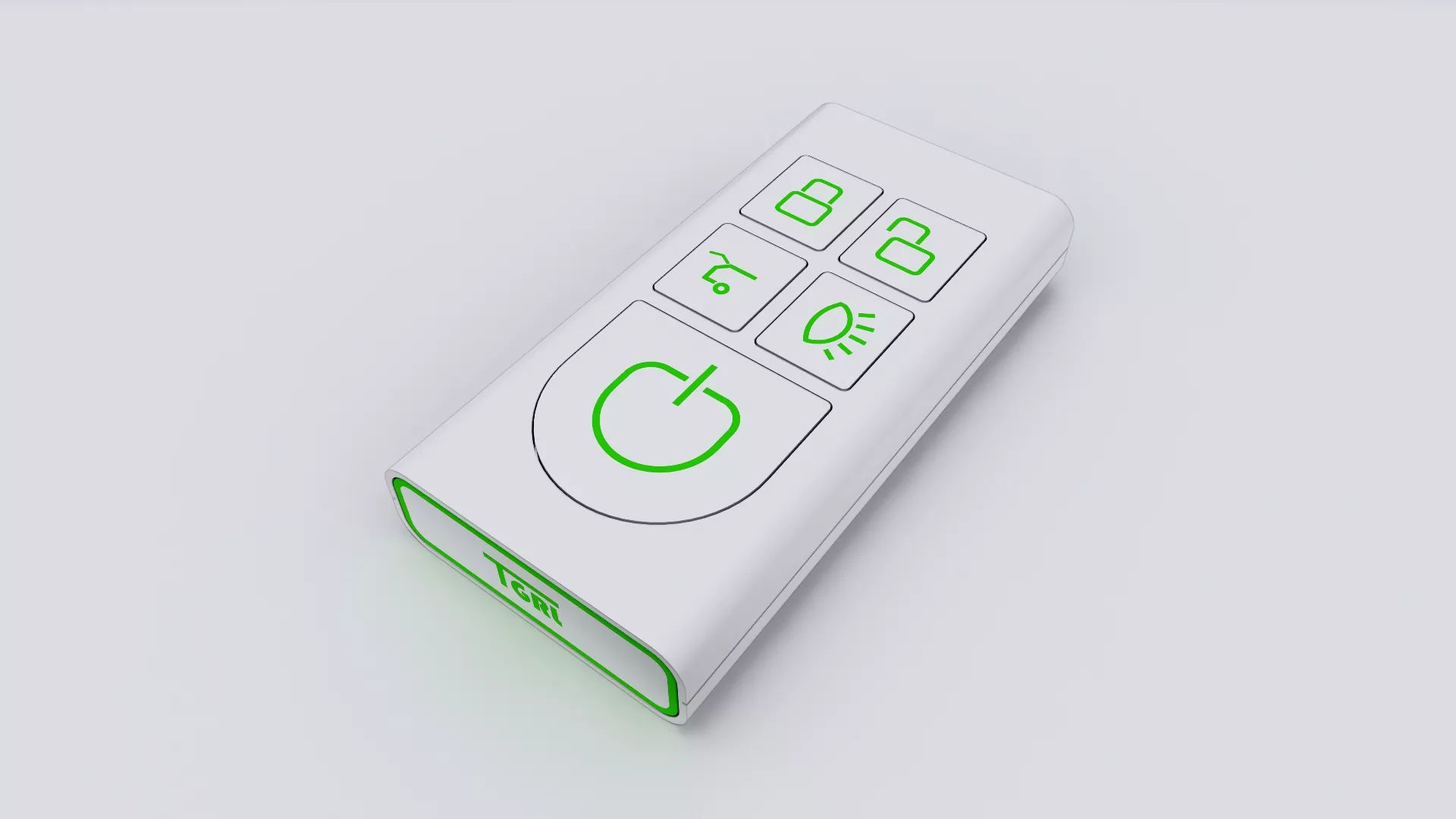 CAR KEY WHITE-GREEN Low-poly 3D model