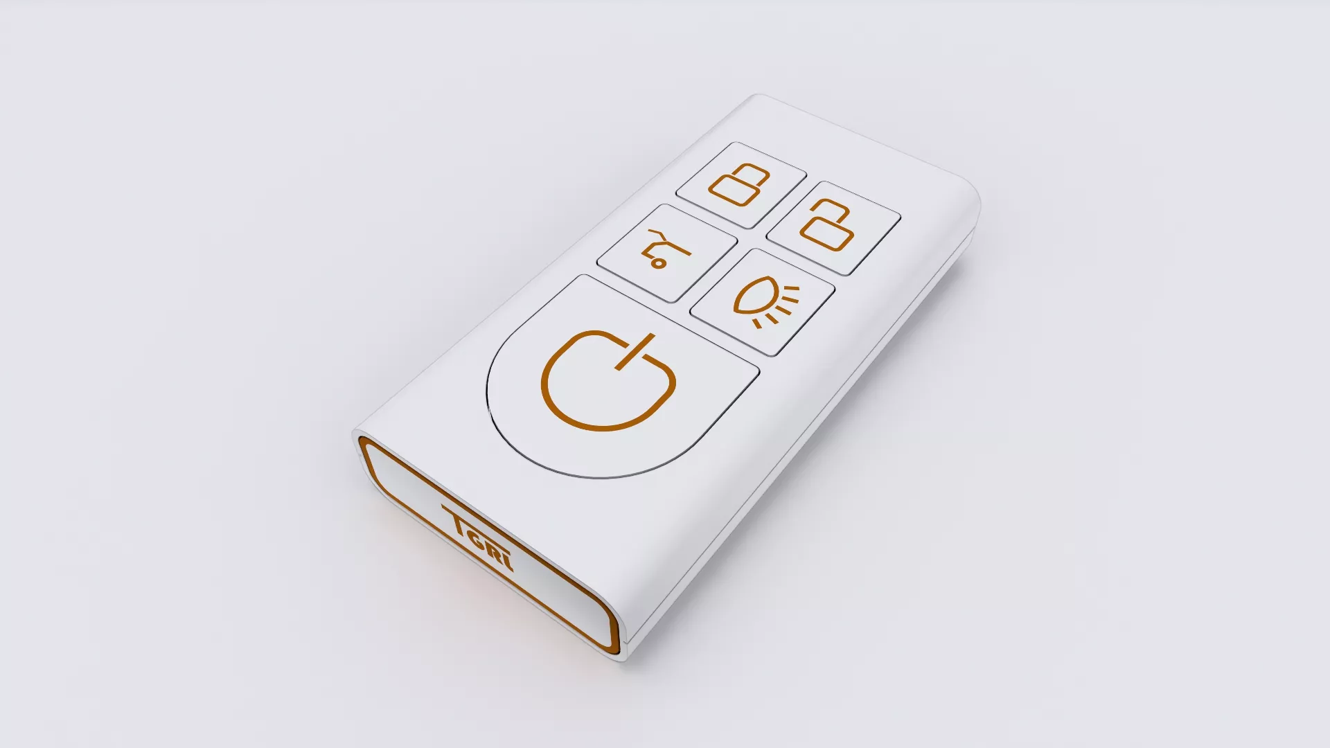 CAR KEY WHITE-ORANGE Low-poly 3D model