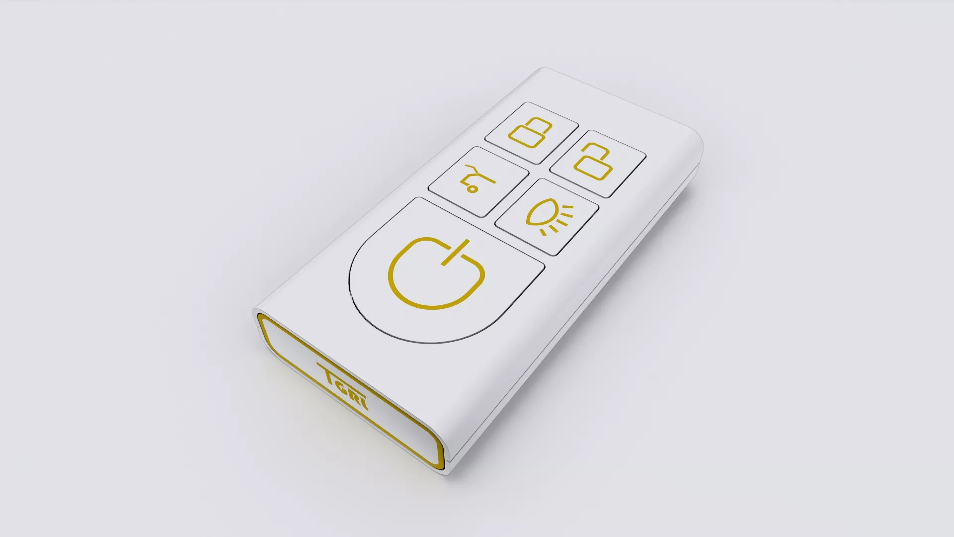 CAR KEY WHITE-YELLOW Low-poly 3D model