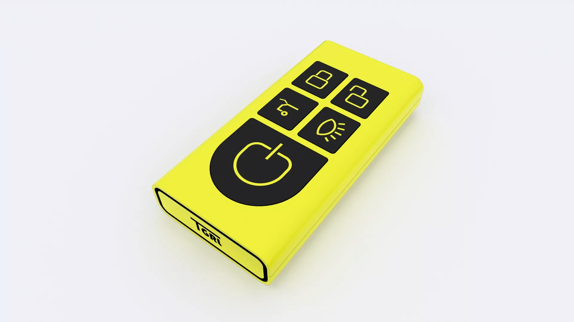 CAR KEY YELLOW-BLACK Low-poly 3D model