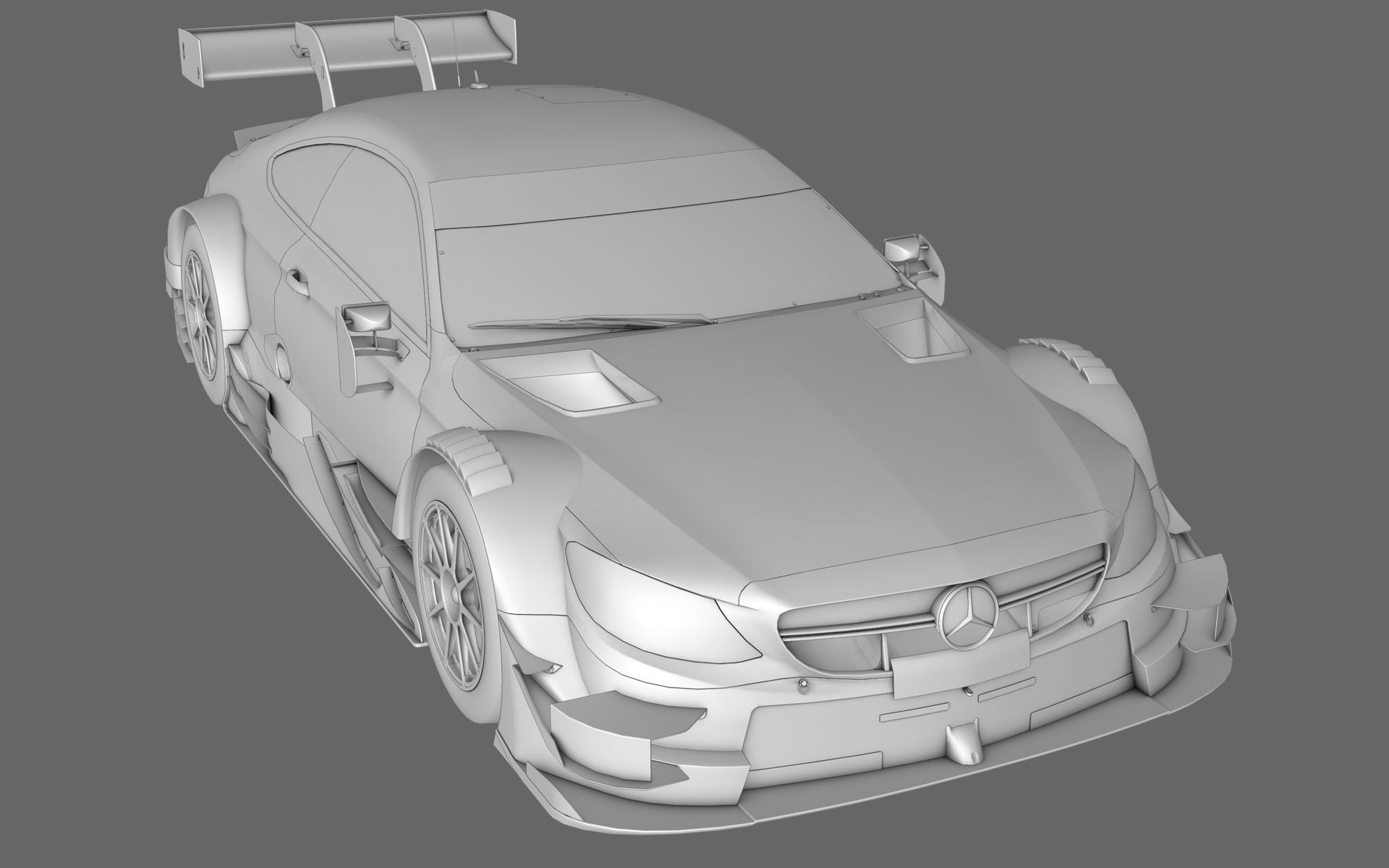 Mercedes AMG C63 DTM GT500 Super GT Low-poly 3D model_4