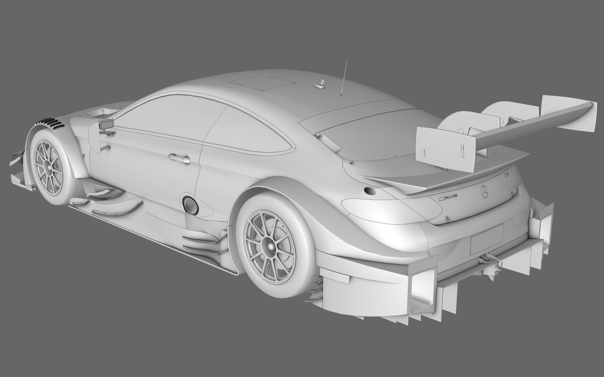 Mercedes AMG C63 DTM GT500 Super GT Low-poly 3D model_16