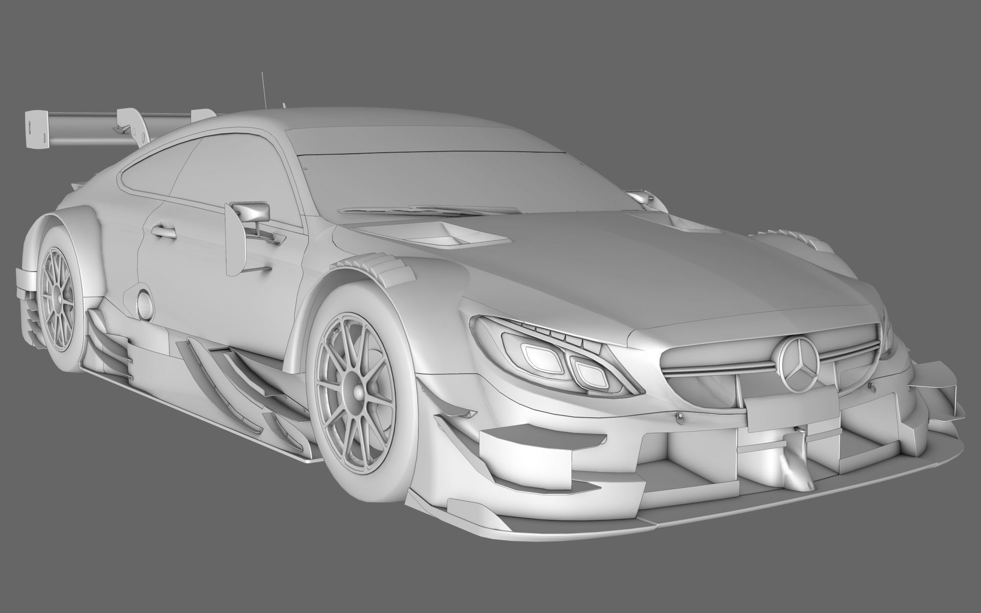 Mercedes AMG C63 DTM GT500 Super GT Low-poly 3D model_2