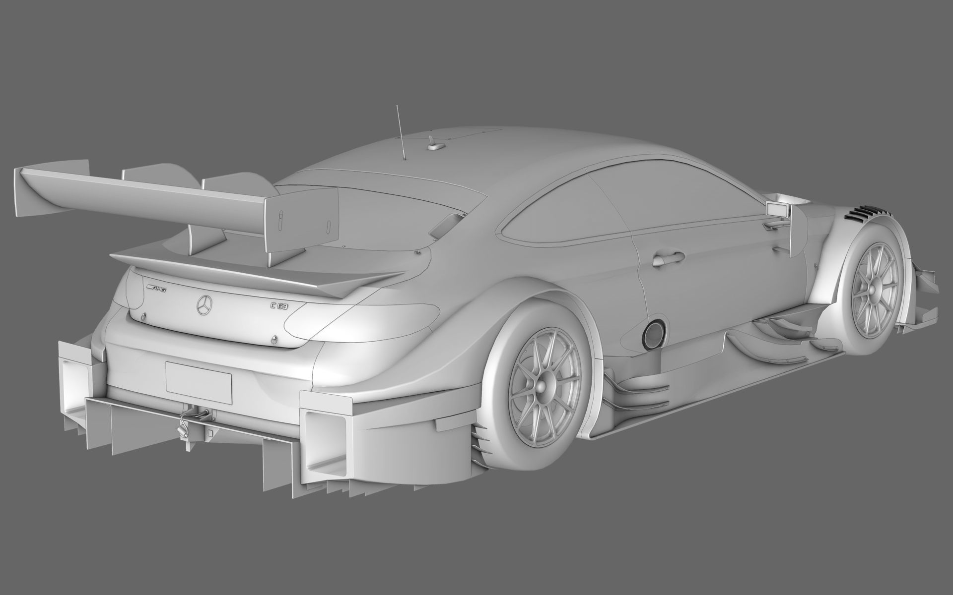 Mercedes AMG C63 DTM GT500 Super GT Low-poly 3D model_6