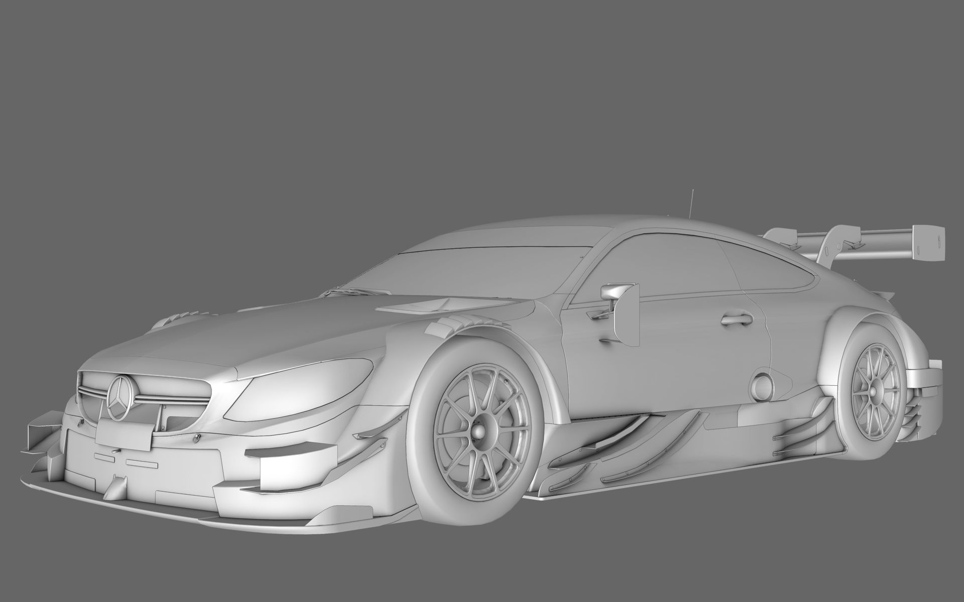 Mercedes AMG C63 DTM GT500 Super GT Low-poly 3D model_12