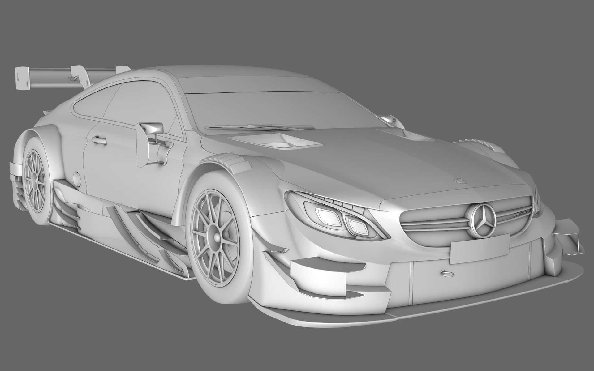 Mercedes AMG C63 DTM GT500 Super GT Low-poly 3D model_3