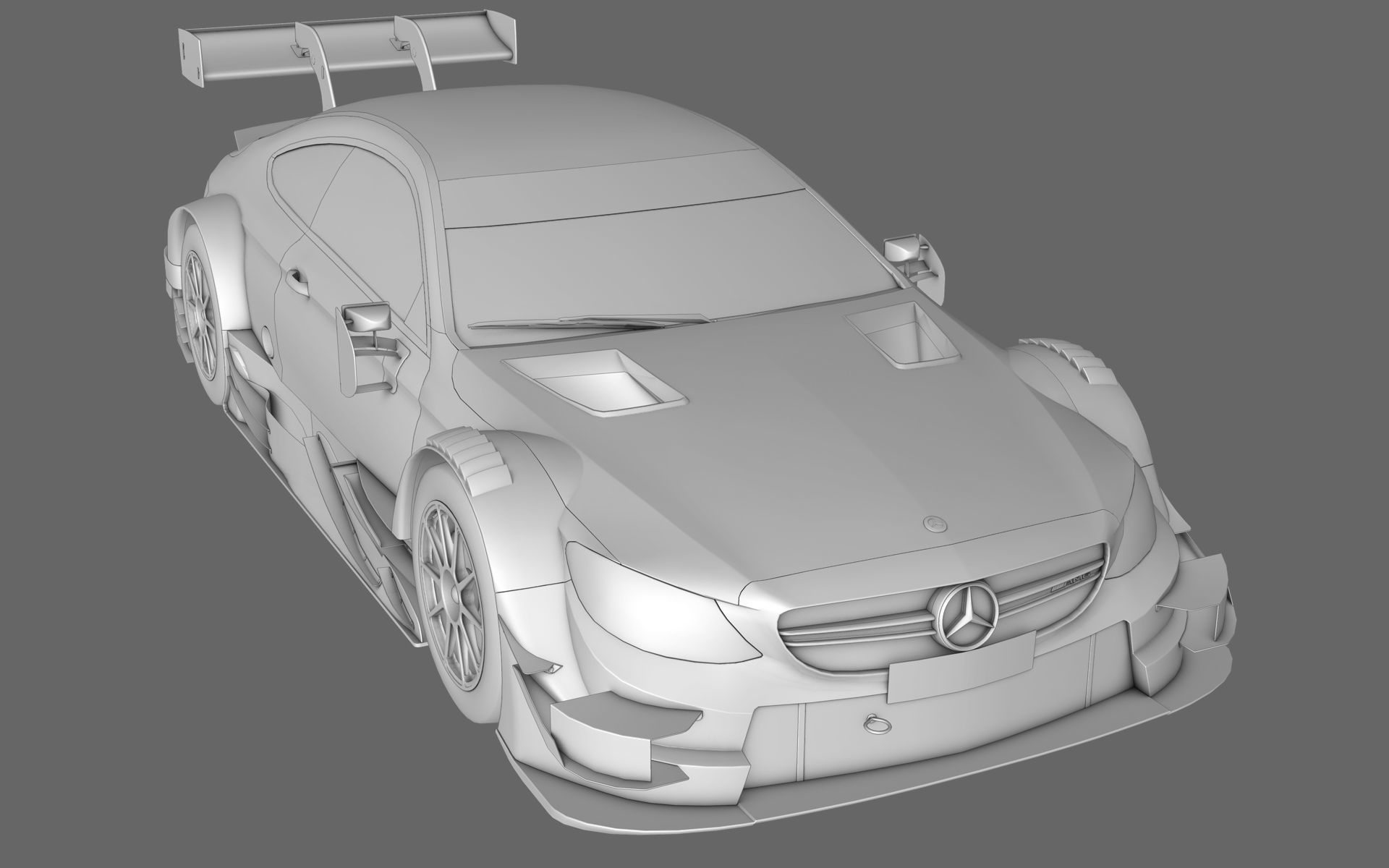 Mercedes AMG C63 DTM GT500 Super GT Low-poly 3D model_5