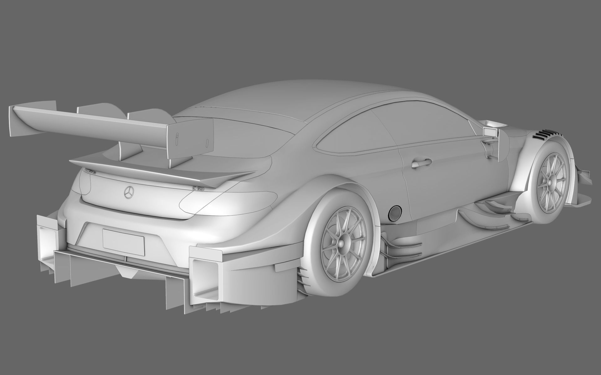 Mercedes AMG C63 DTM GT500 Super GT Low-poly 3D model_7