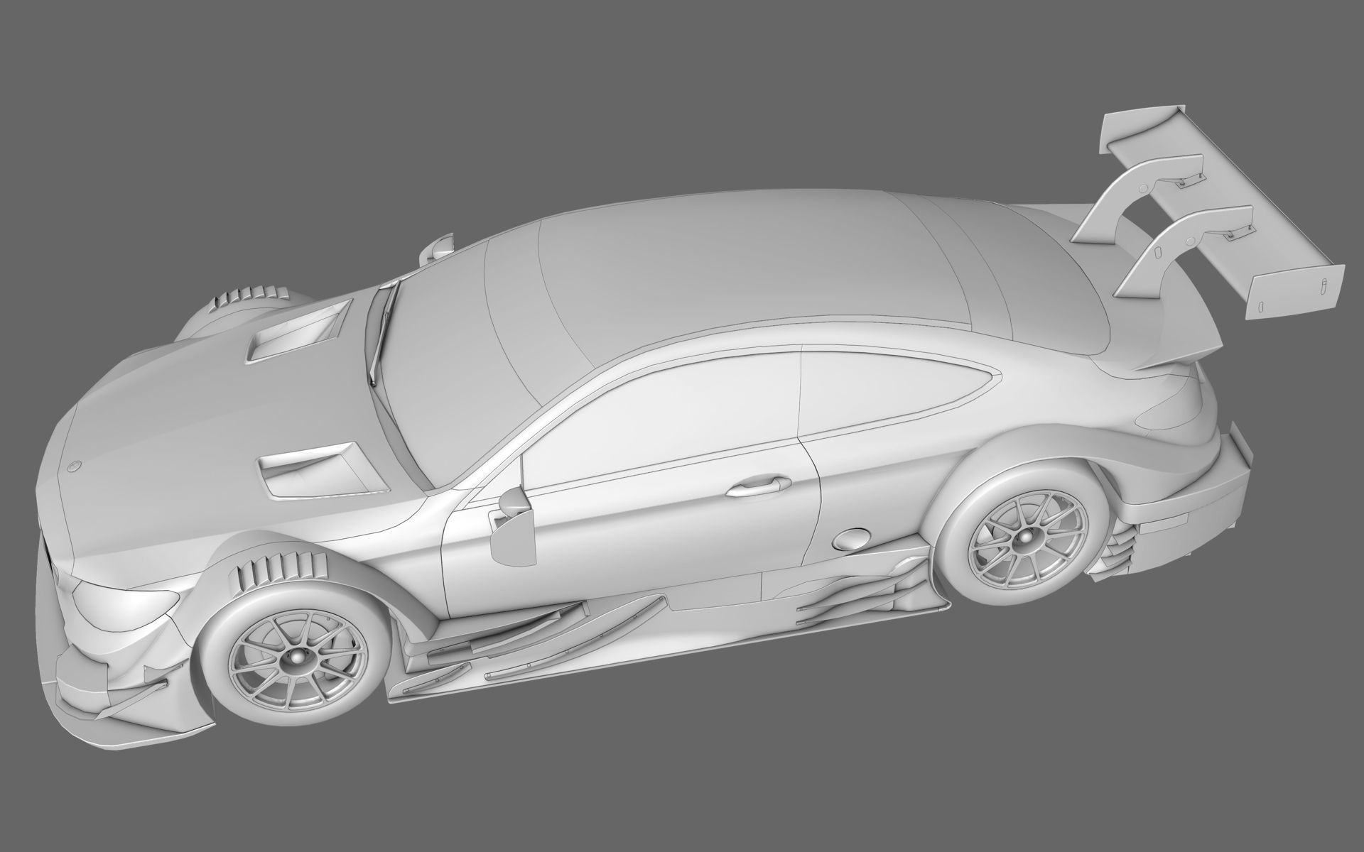 Mercedes AMG C63 DTM GT500 Super GT Low-poly 3D model_11