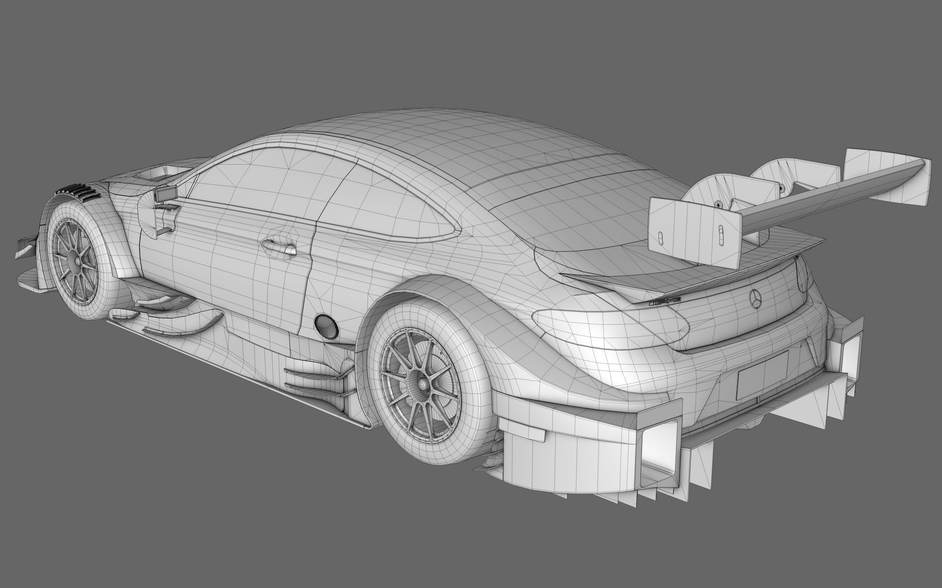 Mercedes AMG C63 DTM GT500 Super GT Low-poly 3D model_19
