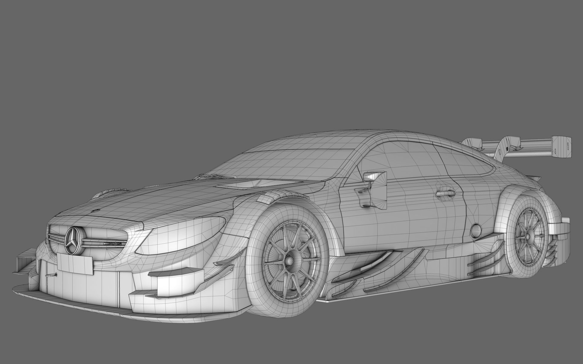 Mercedes AMG C63 DTM GT500 Super GT Low-poly 3D model_15