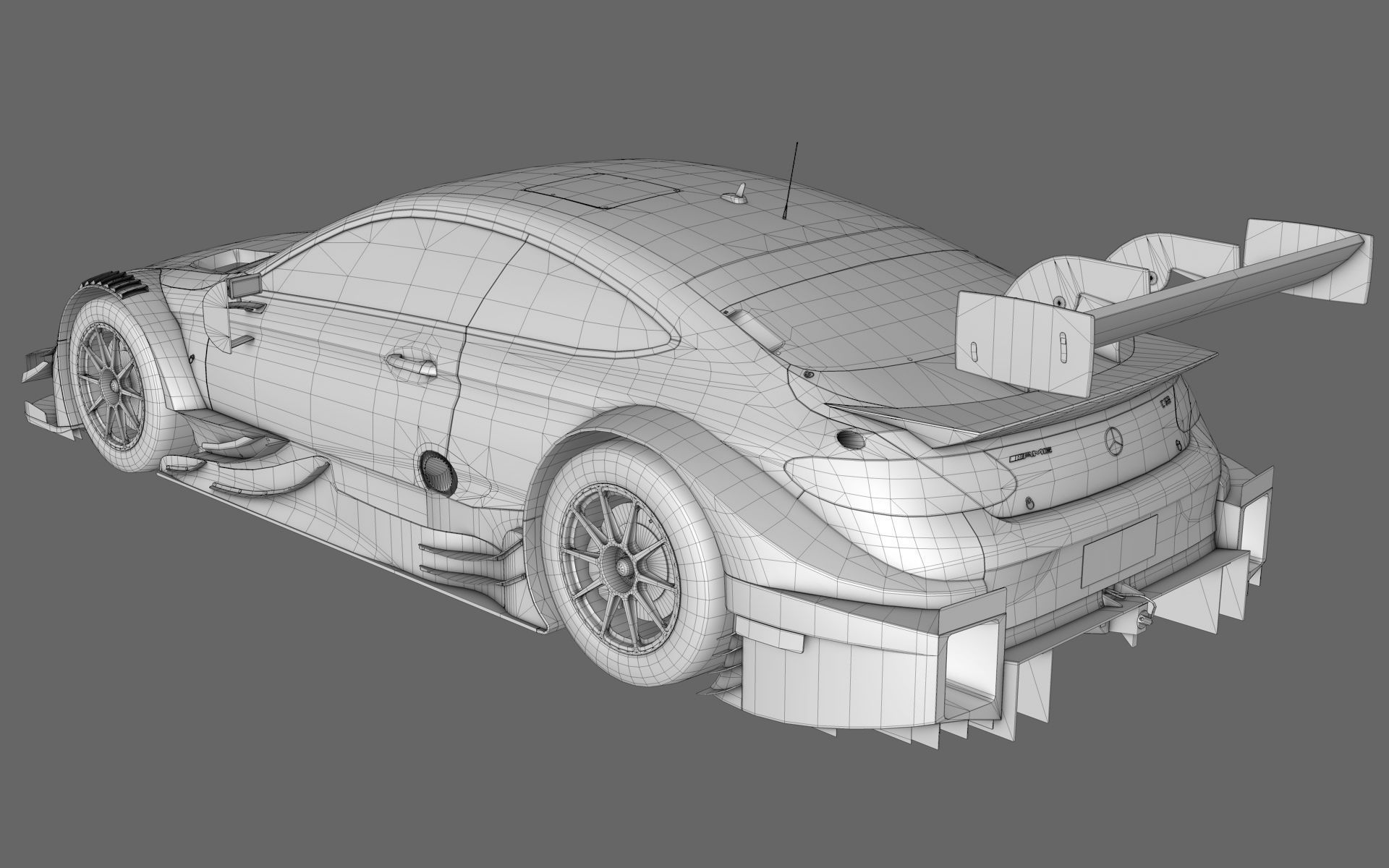 Mercedes AMG C63 DTM GT500 Super GT Low-poly 3D model_17