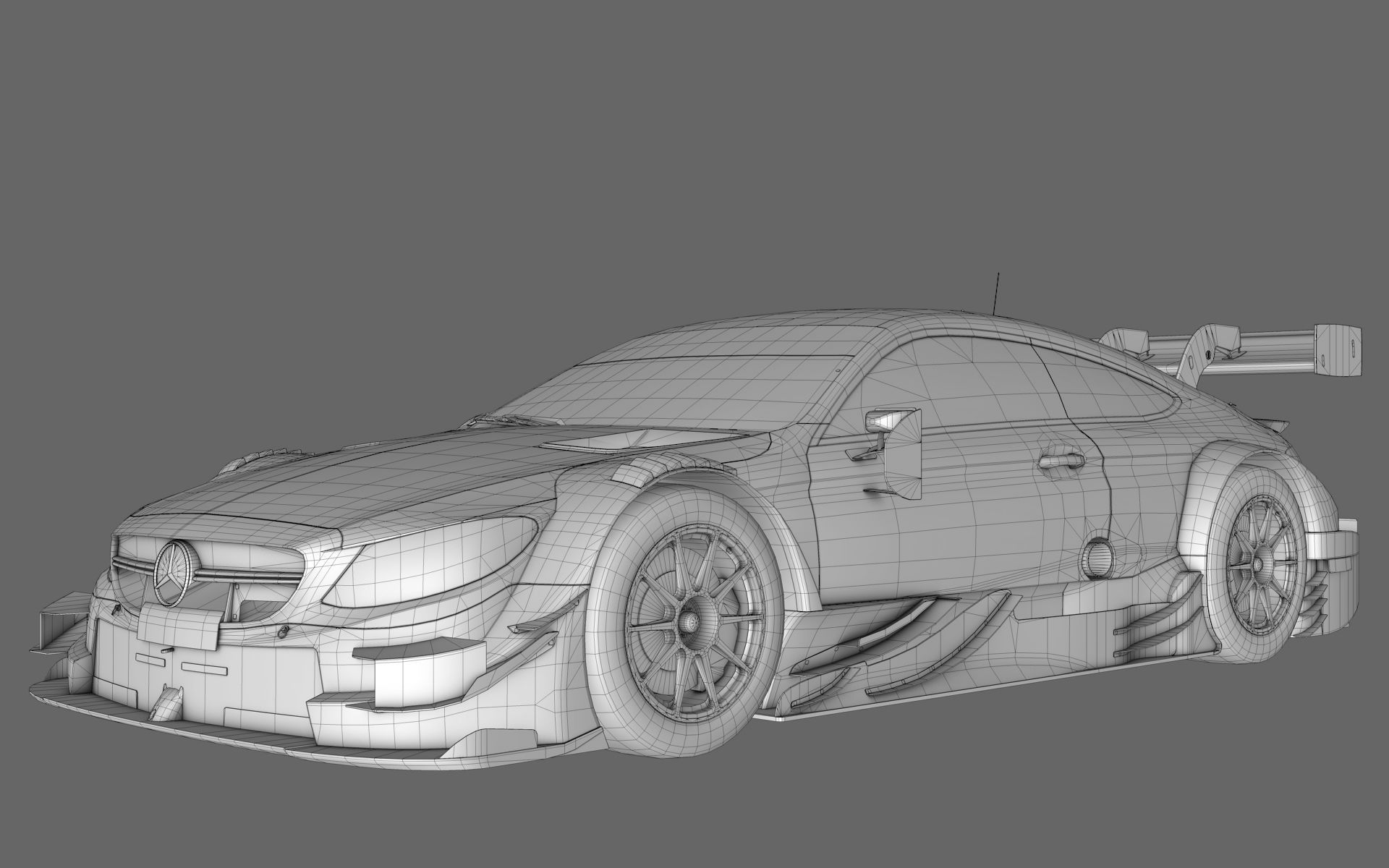 Mercedes AMG C63 DTM GT500 Super GT Low-poly 3D model_13