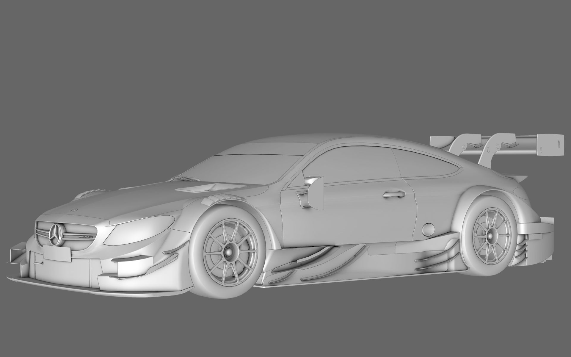 Mercedes AMG C63 DTM GT500 Super GT Low-poly 3D model_9