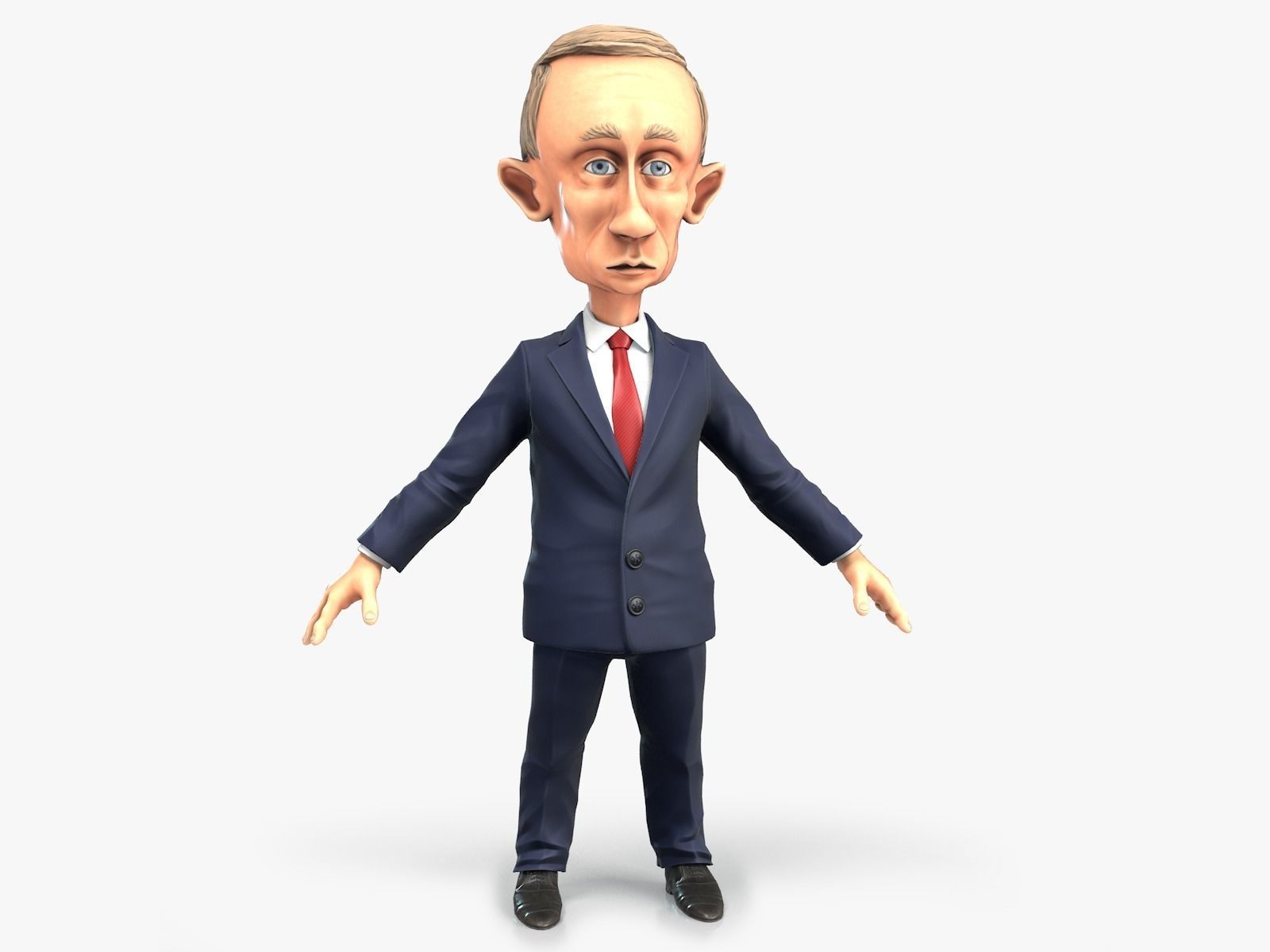 Cartoon Vladimir Putin Low-poly 3D model