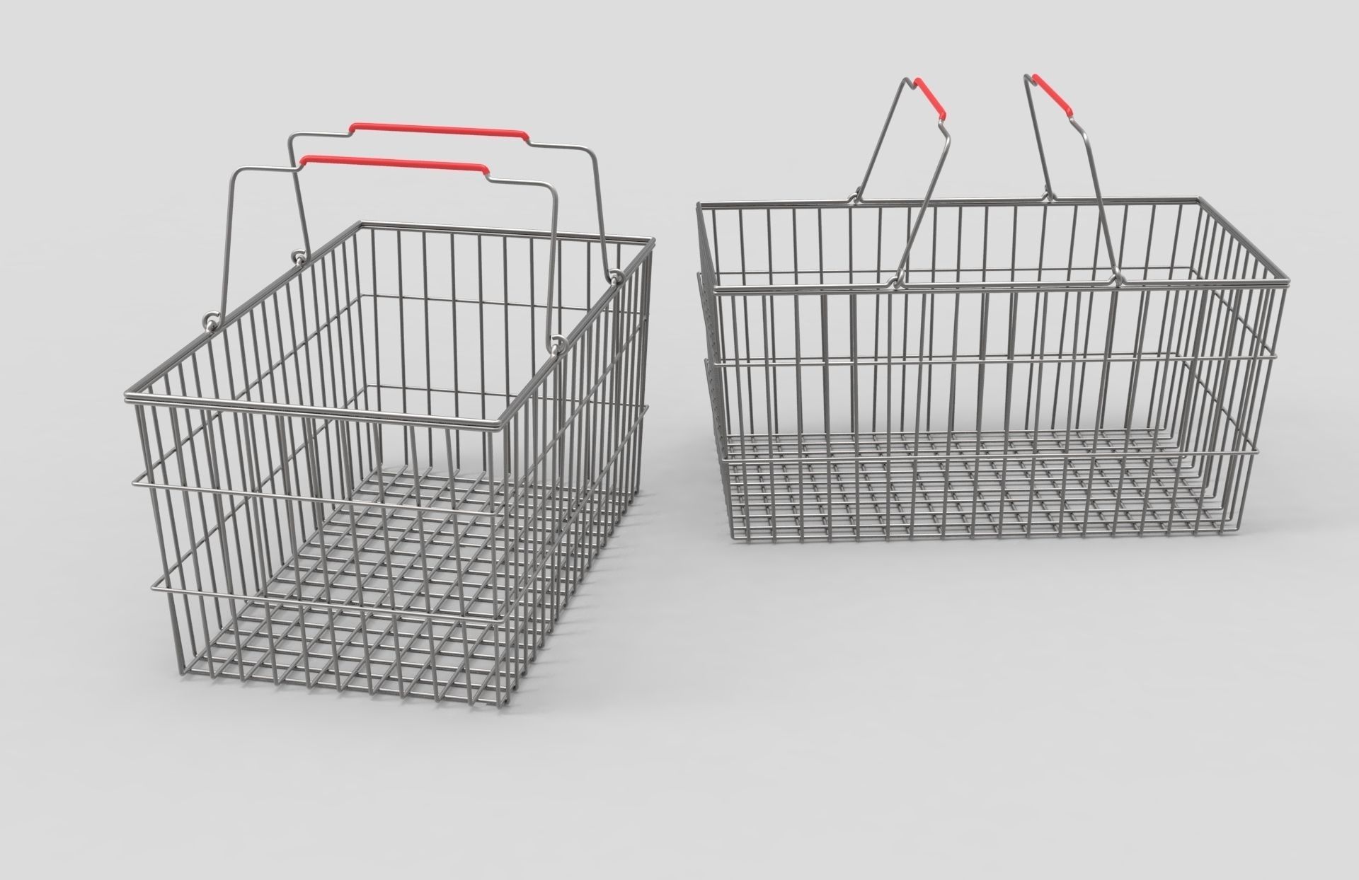 Shopping Metall Basket 3D model_1