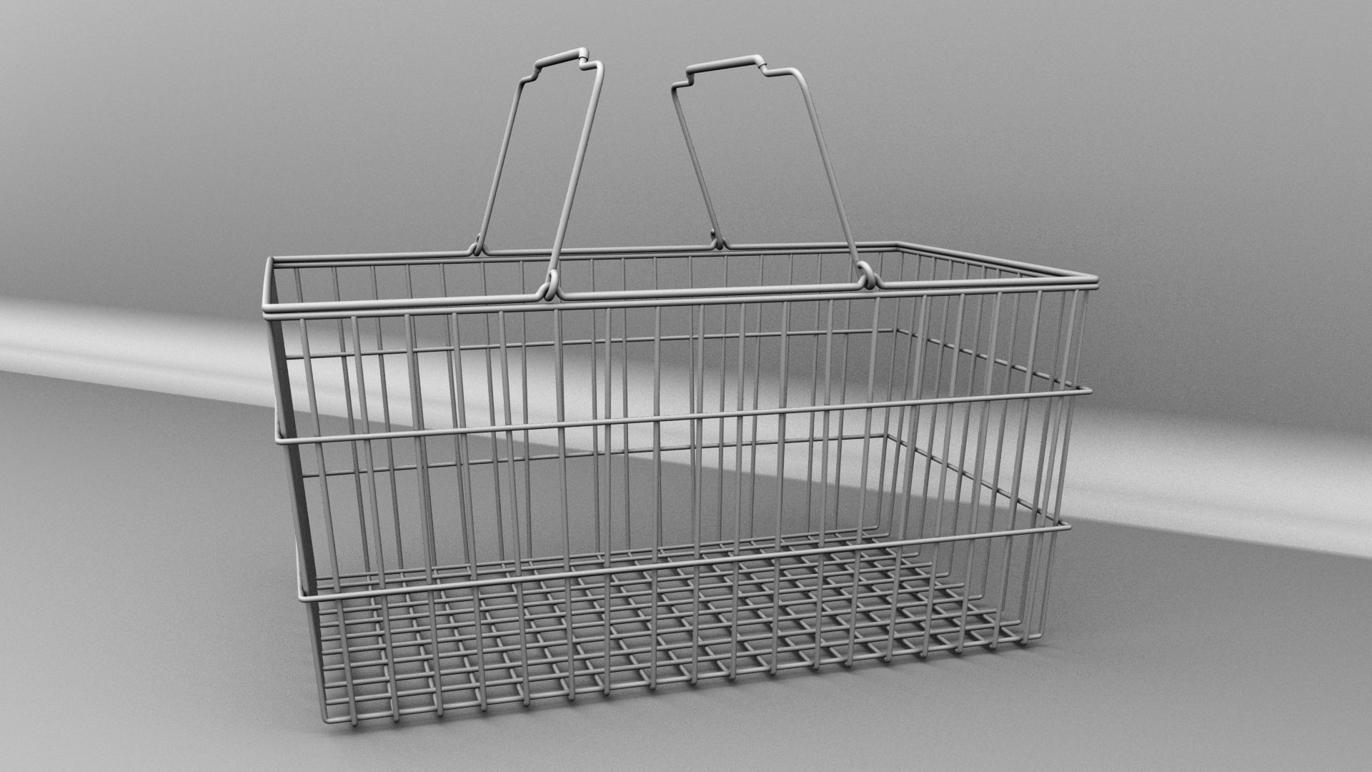 Shopping Metall Basket 3D model_3