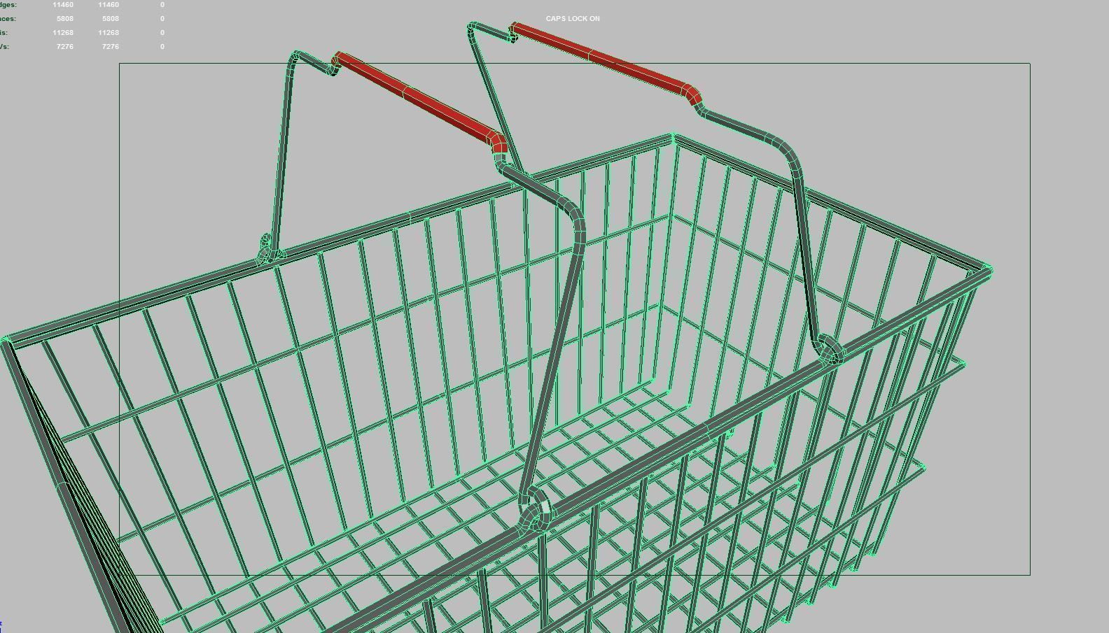 Shopping Metall Basket 3D model_4