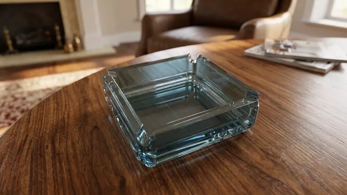Square Ashtray - Corner holders for cigarettes
