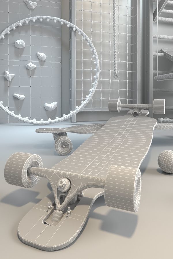 Collection of sports equipment 3D model_10