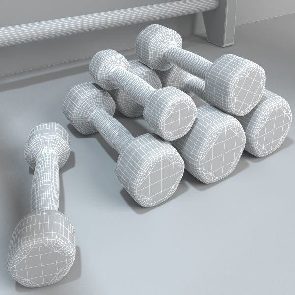 Collection of sports equipment 3D model_3