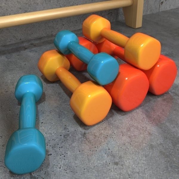 Collection of sports equipment 3D model_4