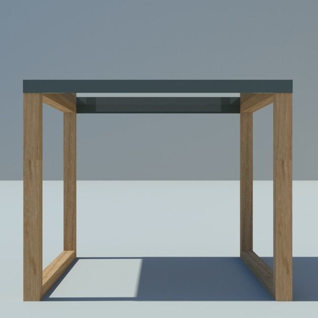 side table with grey blue top h35 w42 w42 Low-poly 3D model_11