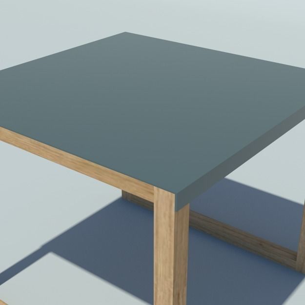 side table with grey blue top h35 w42 w42 Low-poly 3D model_6