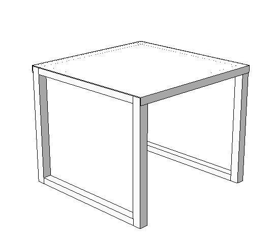 side table with grey blue top h35 w42 w42 Low-poly 3D model_2