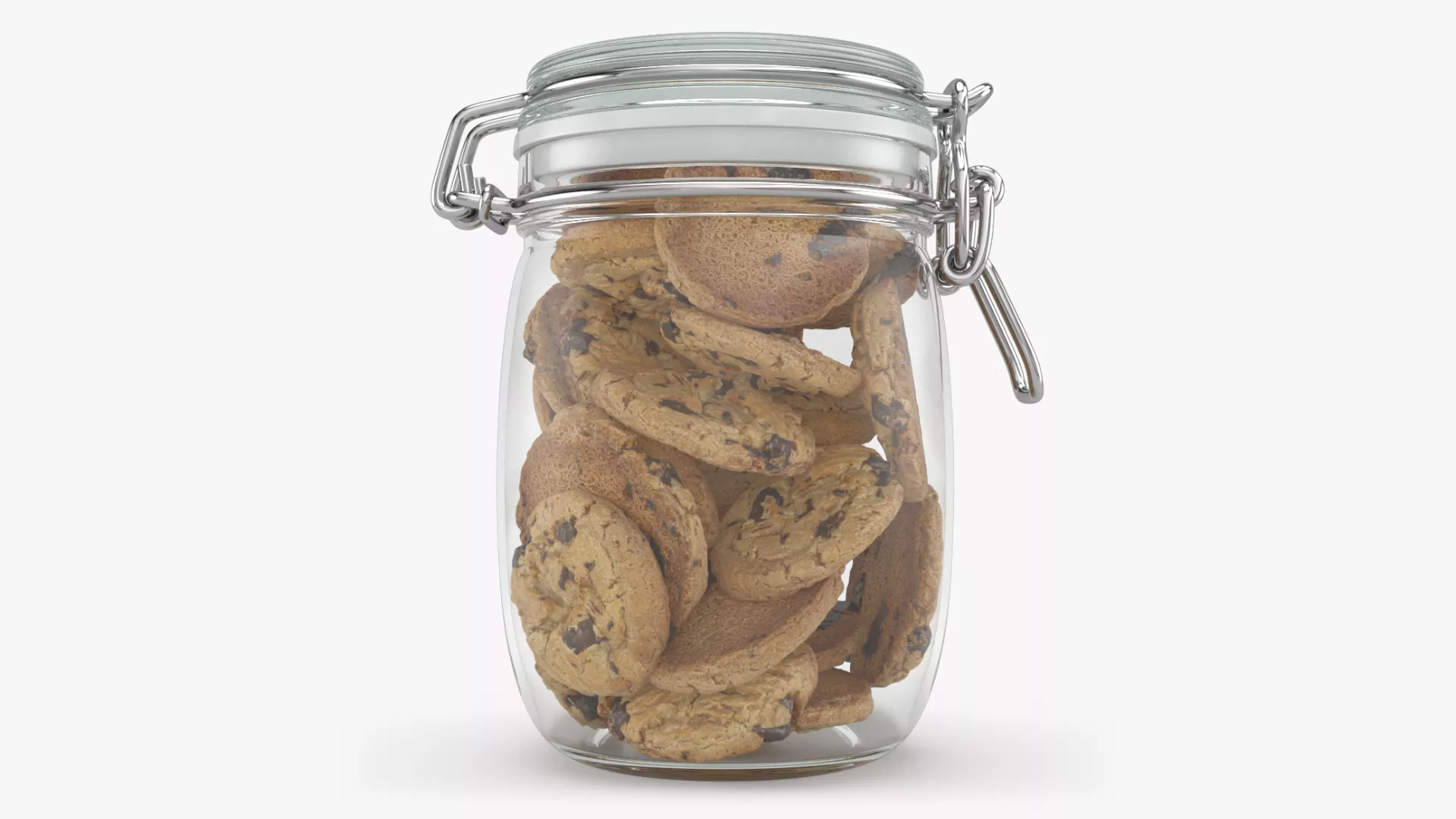 Chocolate Chip Cookies in a Glass Jar 3D model