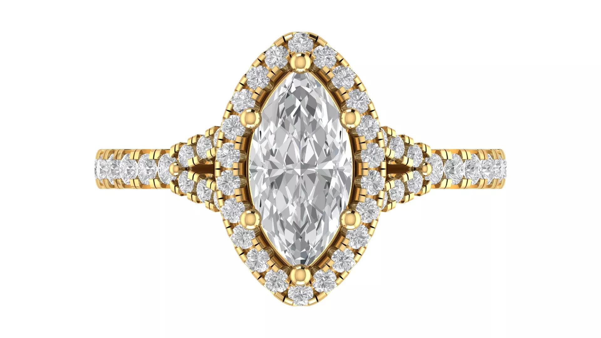 Marquise Engagement Ring 3D print model 3D print model